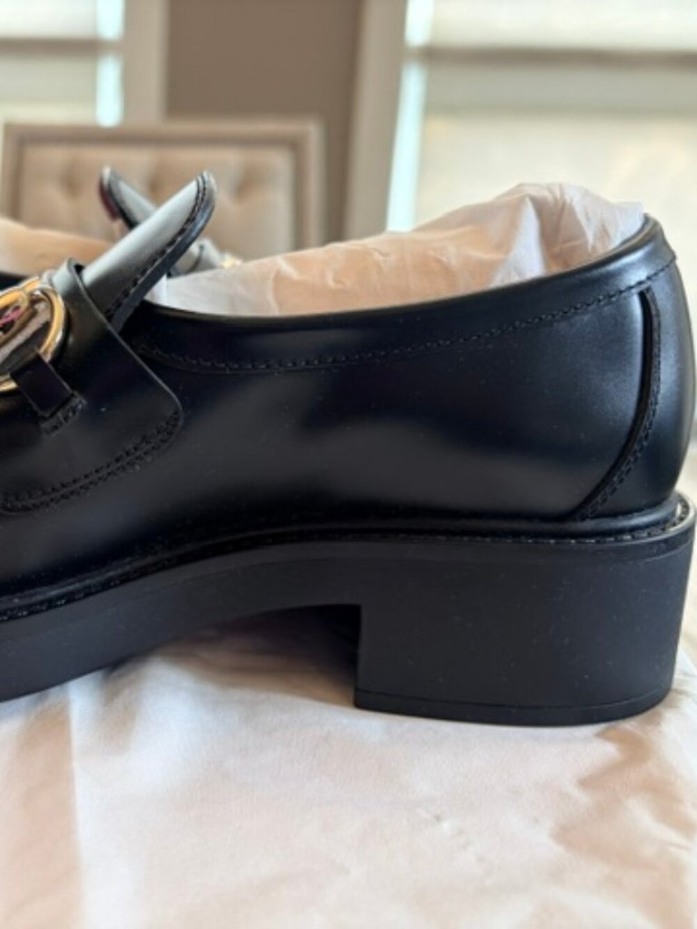 NIB Gucci Horsebit Leather Loafers, Black 34.5 (4.5) - Picture 5 of 13